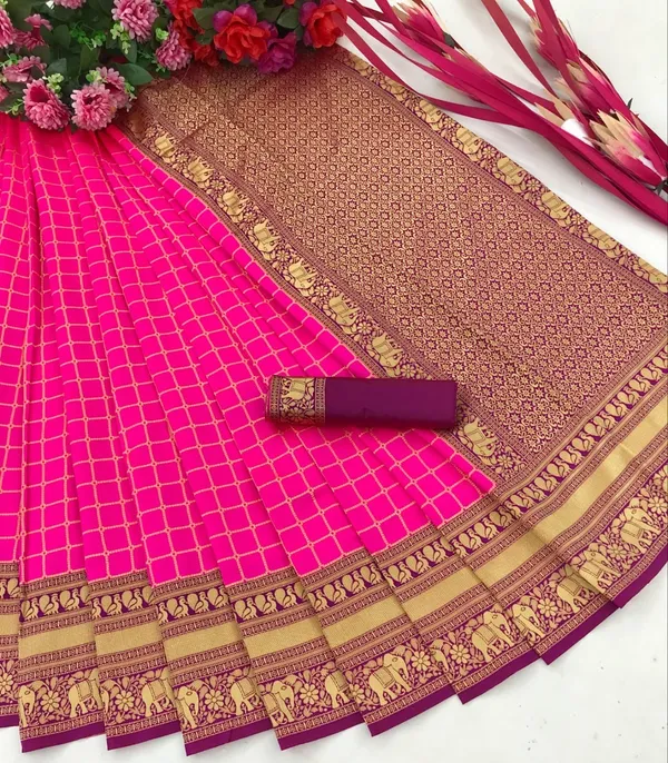 Pink_Embellished_Banarasi_Jacquard_Saree_(Pink)